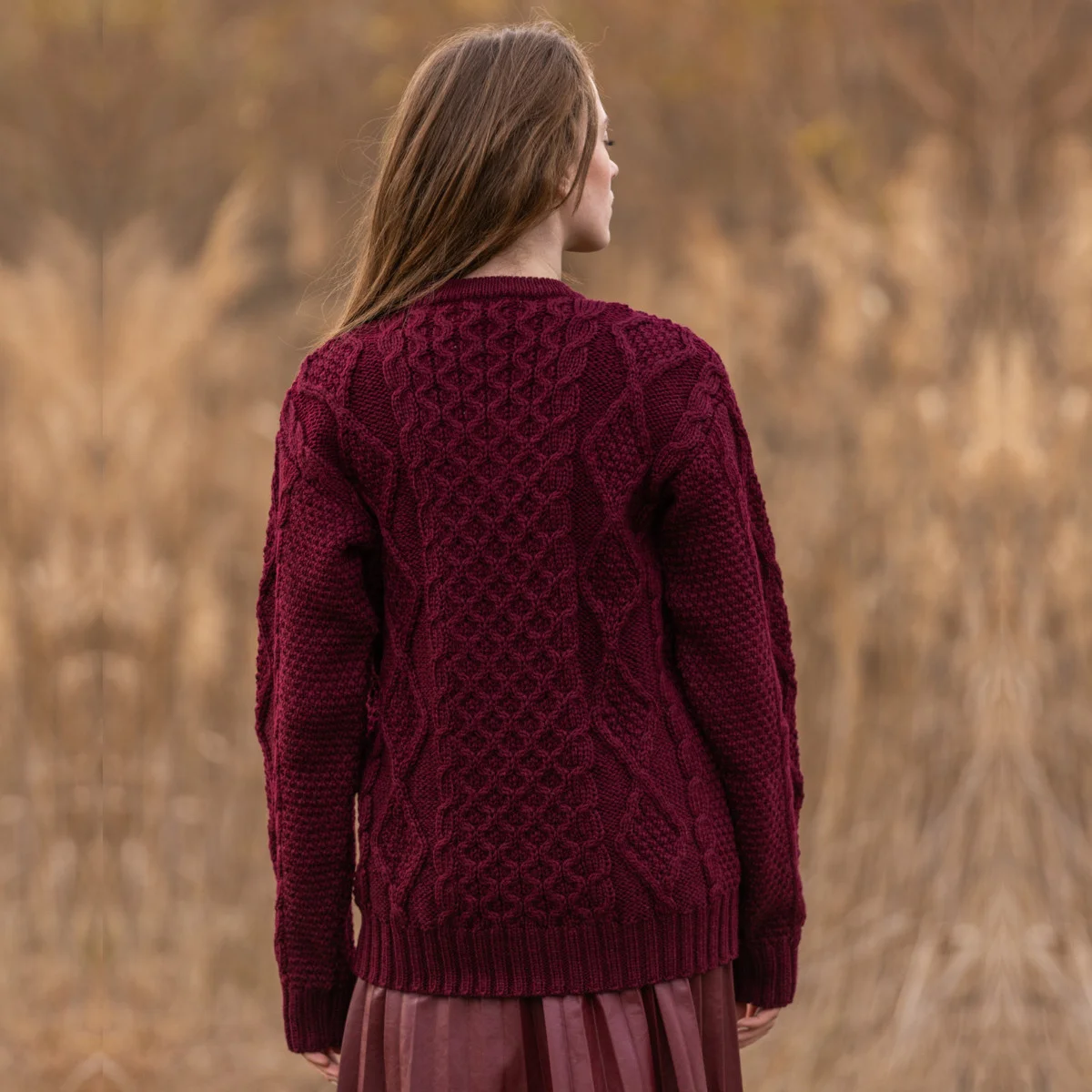 Aran Fisherman Cable Knit Sweater – Classic Wool Crewneck Knit - Image 7 | Caelmoon