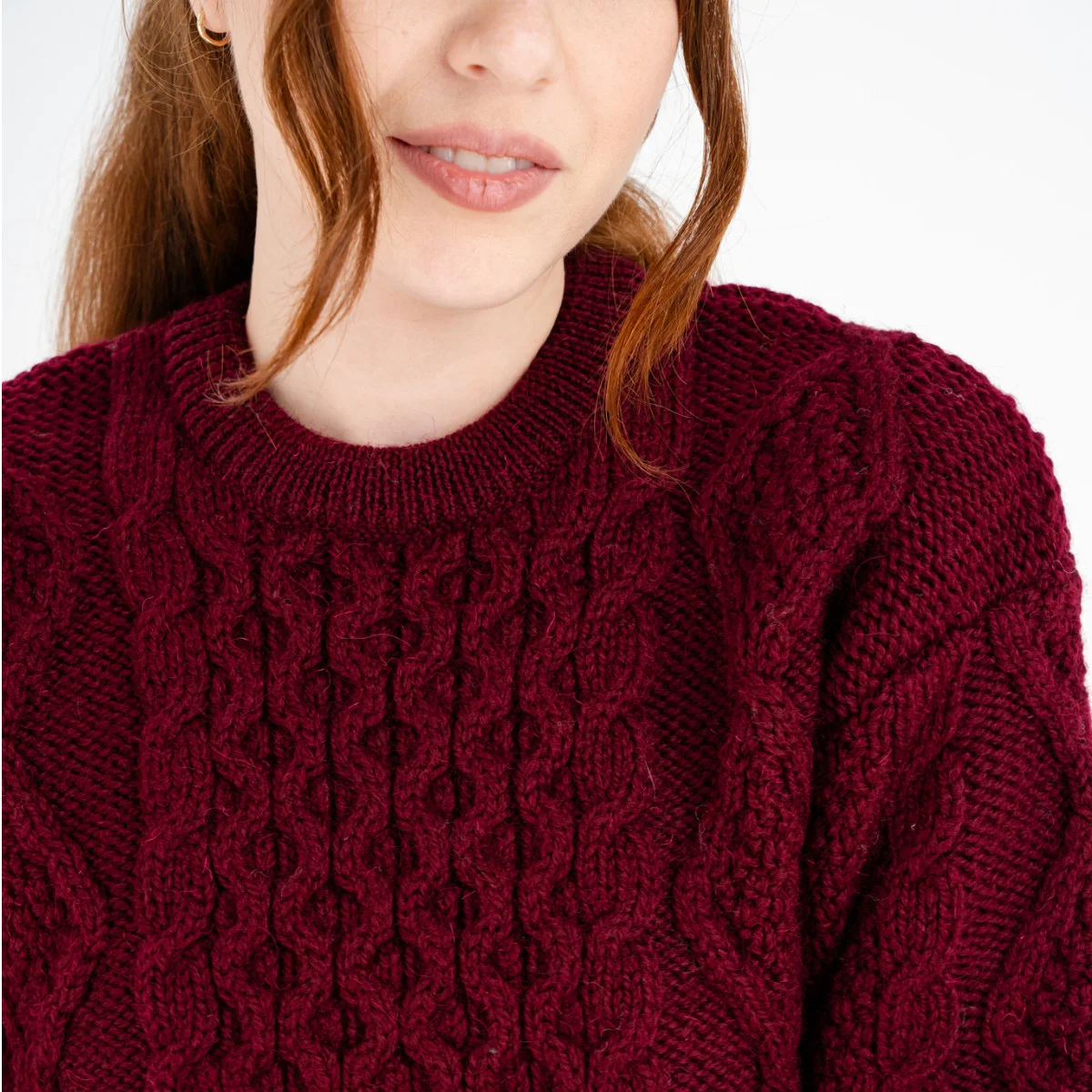 Aran Fisherman Cable Knit Sweater – Classic Wool Crewneck Knit - Image 11 | Caelmoon
