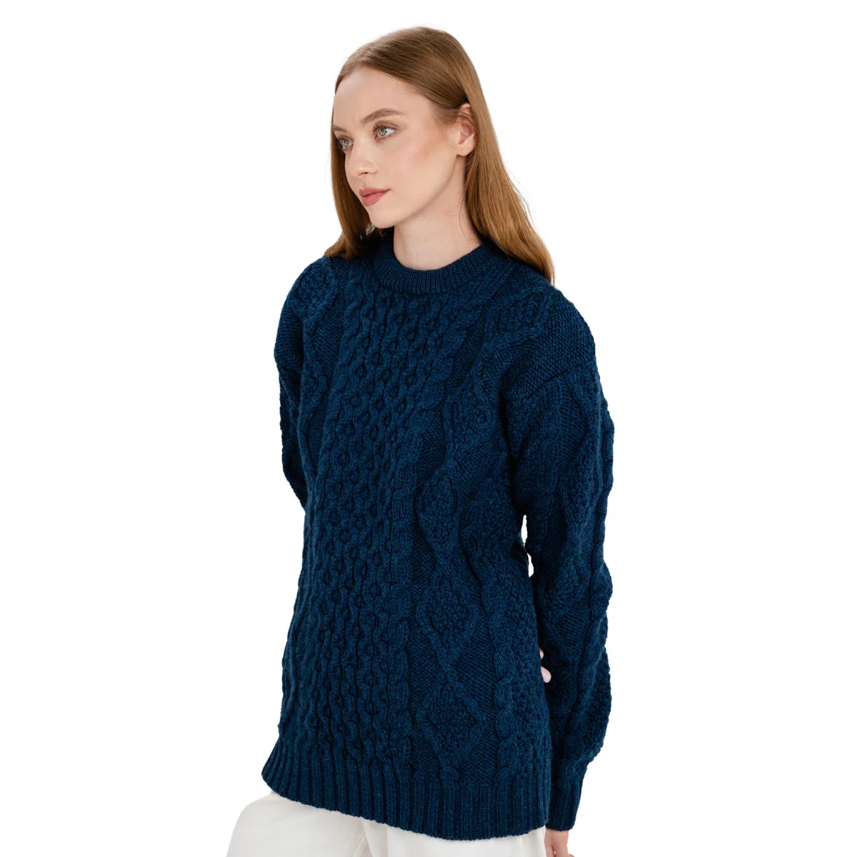 Aran Fisherman Cable Knit Sweater – Classic Wool Crewneck Knit - Image 20 | Caelmoon