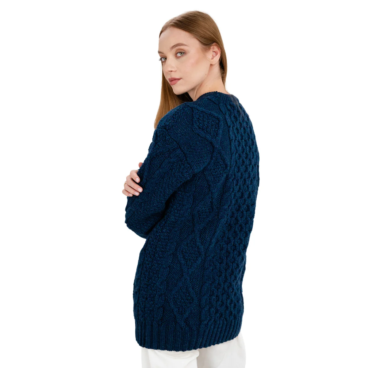 Aran Fisherman Cable Knit Sweater – Classic Wool Crewneck Knit - Image 21 | Caelmoon