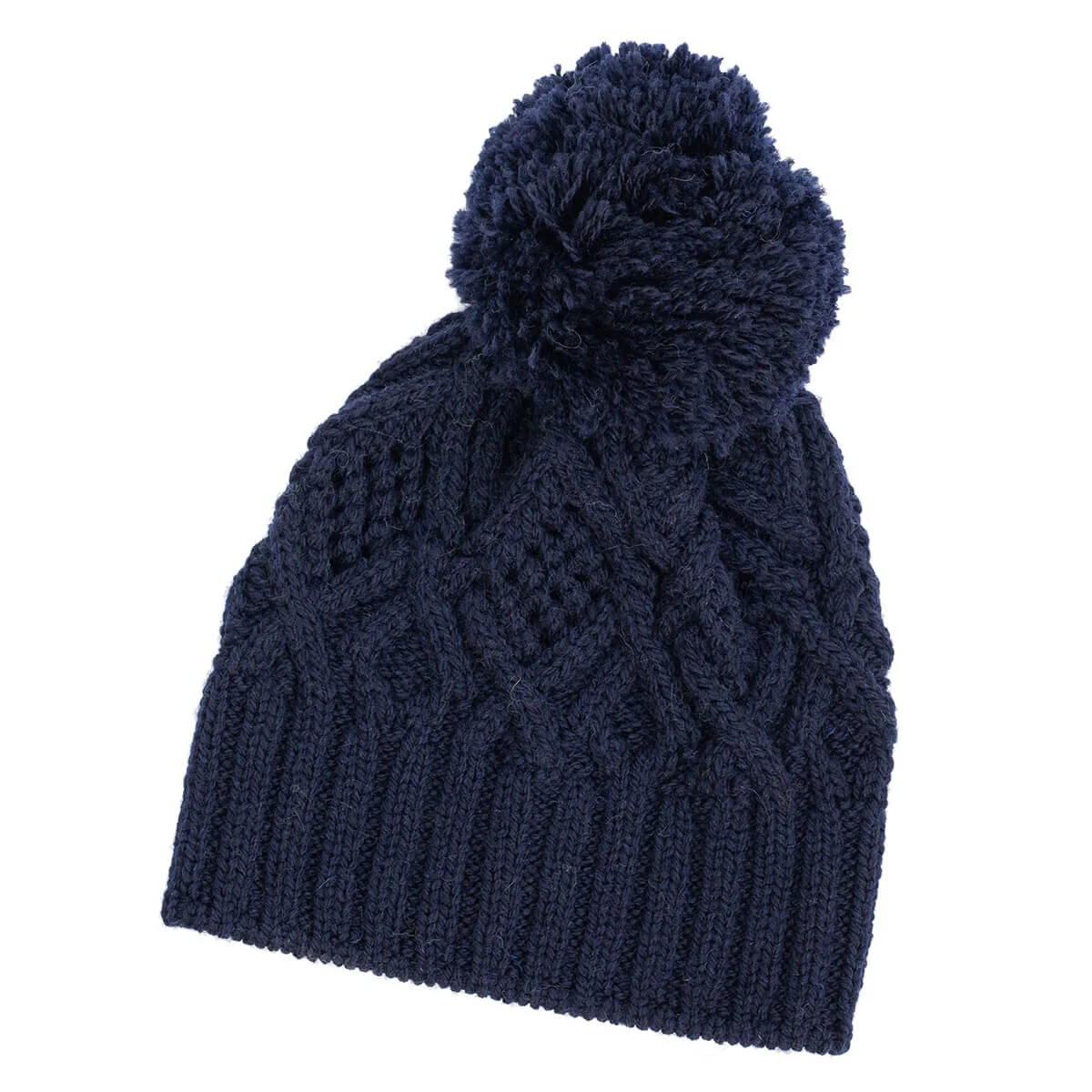 Aran Wool Bobble Hat – Irish Merino Wool Cable Knit Beanie - Image 5 | Caelmoon