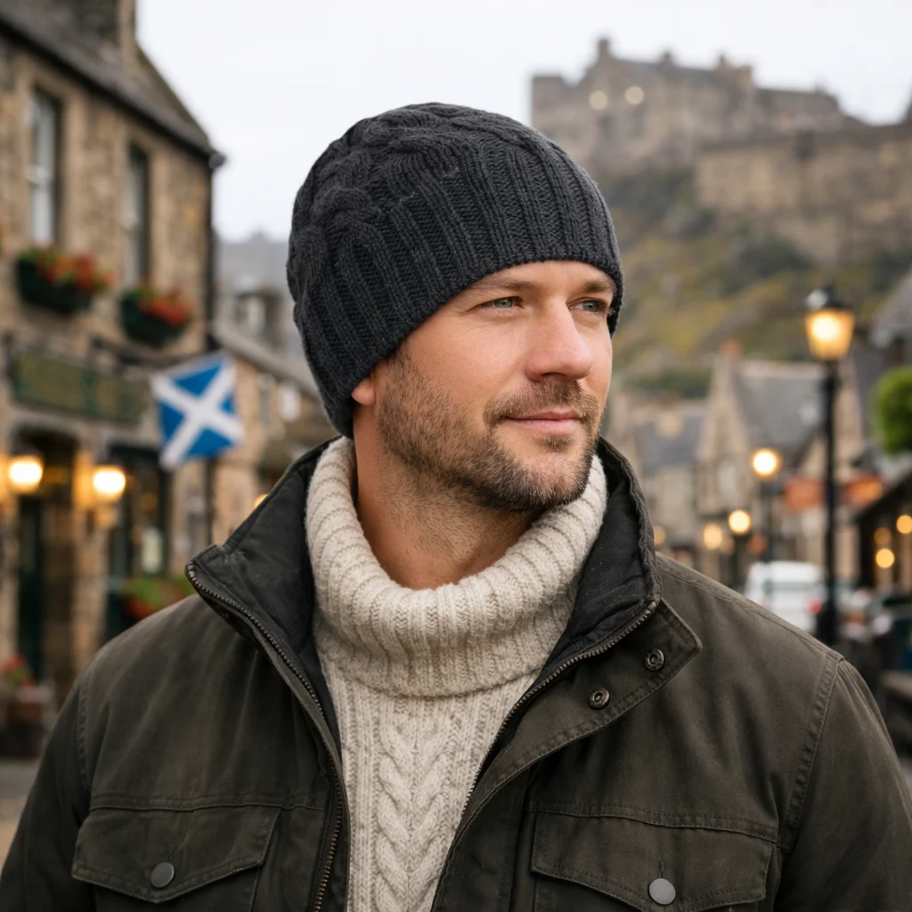 Cable Knit Wool Hat – 100% Warm Wool Beanie for Winter, Irish Knit - Knitwear | Caelmoon