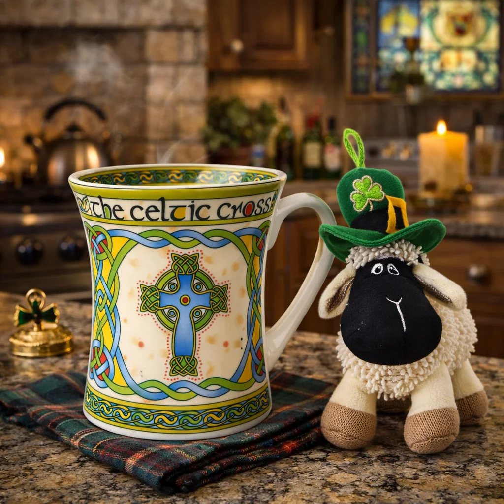 Celtic Cross Ceramic Mug – Irish Heritage Drinkware - Ceramics | Caelmoon