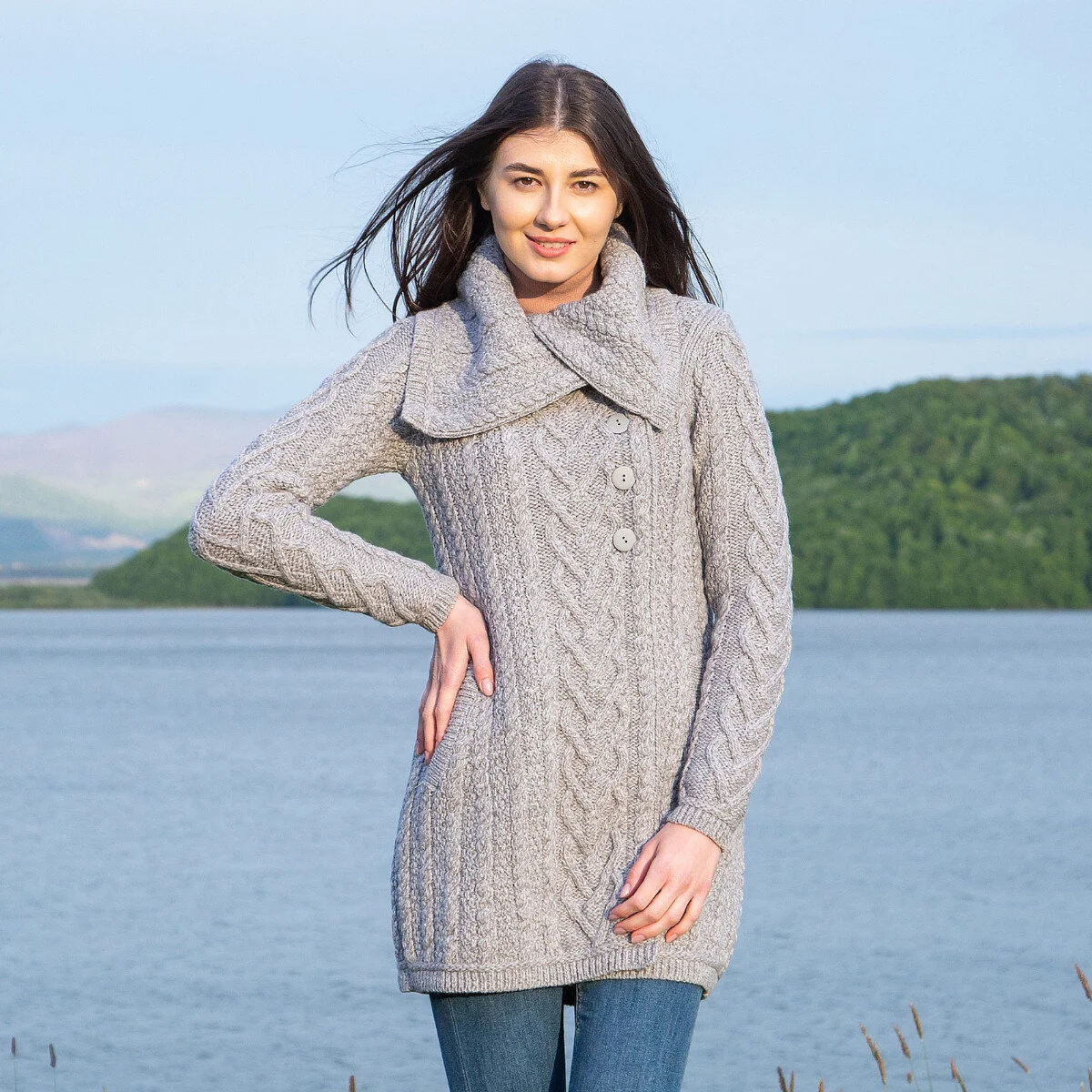 Classic Irish Merino Wool Cable Knit Coat – Made in Ireland - Image 15 | Caelmoon