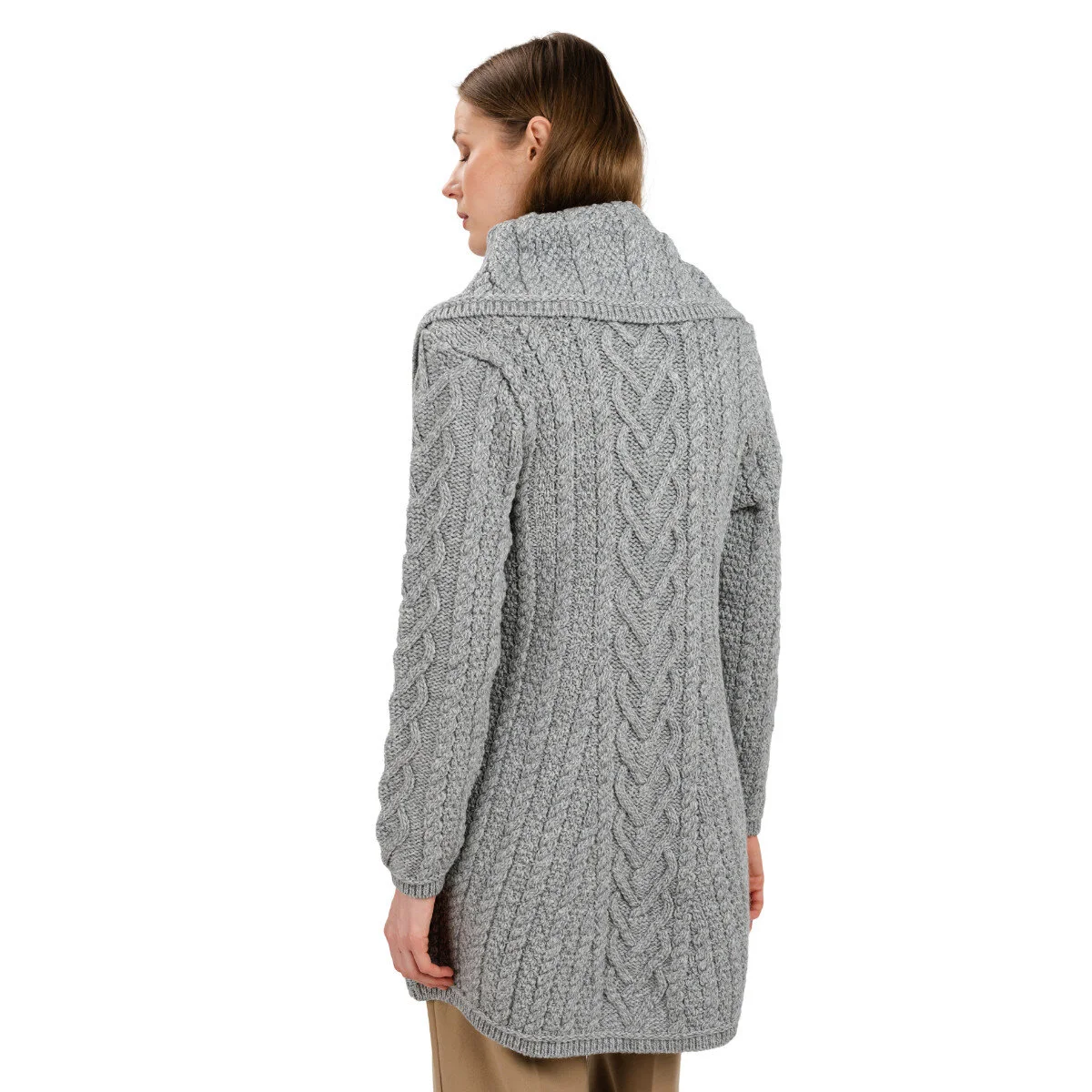 Classic Irish Merino Wool Cable Knit Coat – Made in Ireland - Image 18 | Caelmoon