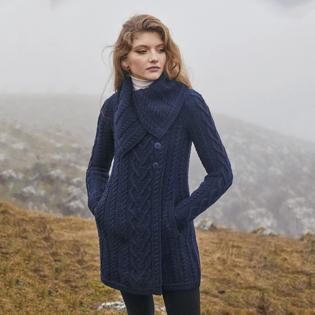 Classic Irish Merino Wool Cable Knit Coat – Made in Ireland - Image 20 | Caelmoon