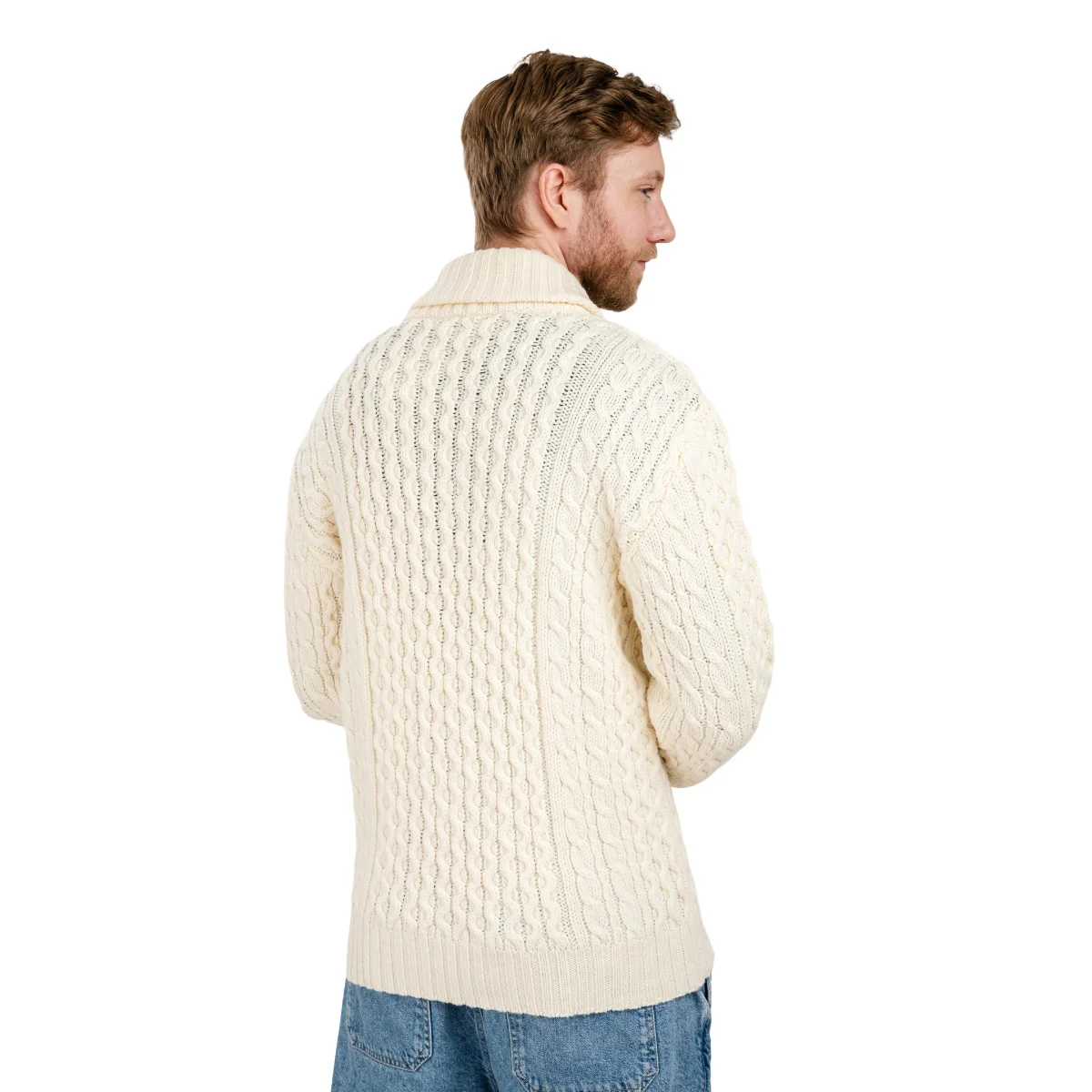 Double Breasted Shawl Cardigan – 100% Merino Wool Knit Sweater for Fall & Winter - Image 8 | Caelmoon