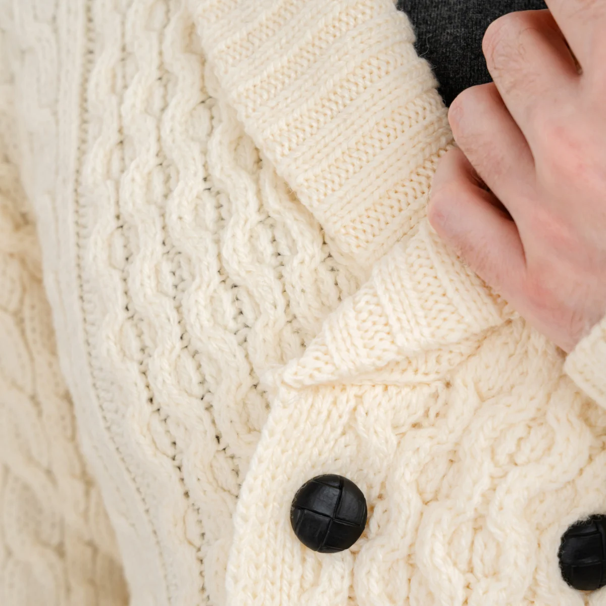 Double Breasted Shawl Cardigan – 100% Merino Wool Knit Sweater for Fall & Winter - Image 9 | Caelmoon