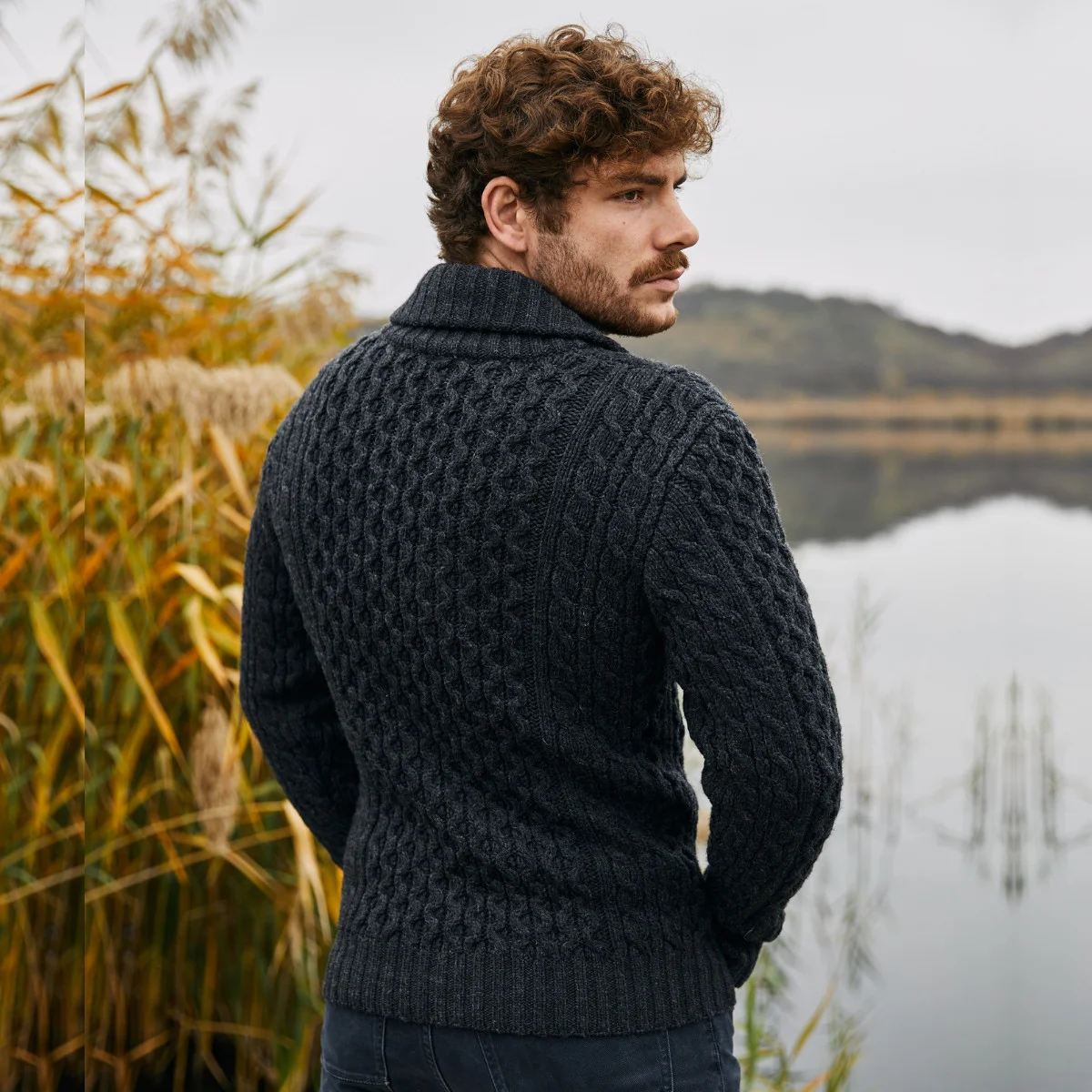 Double Breasted Shawl Cardigan – 100% Merino Wool Knit Sweater for Fall & Winter - Image 11 | Caelmoon