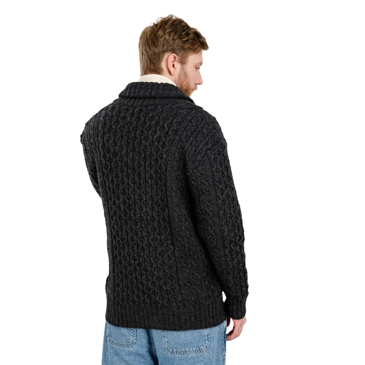 Double Breasted Shawl Cardigan – 100% Merino Wool Knit Sweater for Fall & Winter - Image 12 | Caelmoon