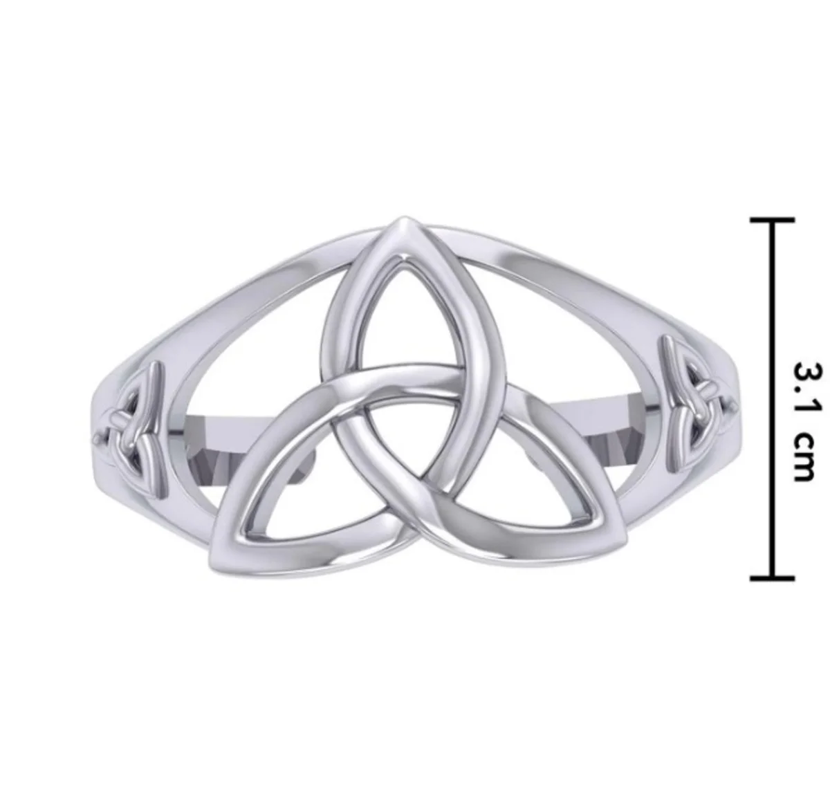 Embossed Trinity Knot Sterling Silver Cuff Bracelet - Image 3 | Caelmoon