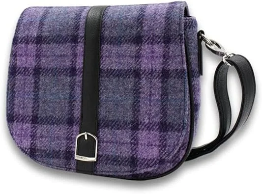 Harris Tweed Scottish Shoulder Bag with Adjustable Strap | Authentic Handwoven Wool Crossbody - Image 6 | Caelmoon