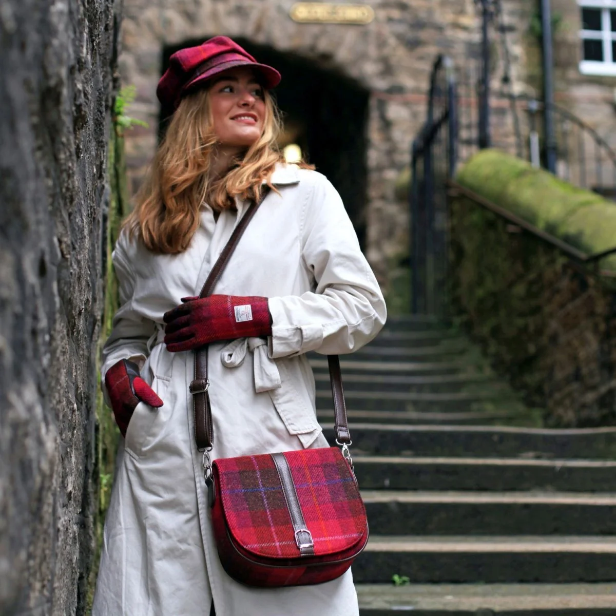 Harris Tweed Scottish Shoulder Bag with Adjustable Strap | Authentic Handwoven Wool Crossbody - Image 9 | Caelmoon