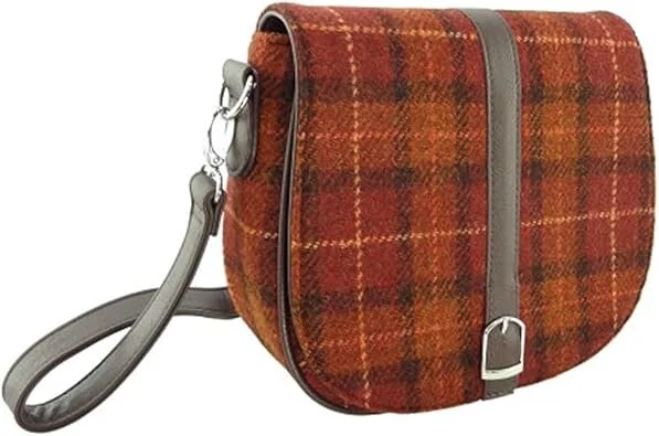 Harris Tweed Scottish Shoulder Bag with Adjustable Strap | Authentic Handwoven Wool Crossbody - Image 10 | Caelmoon
