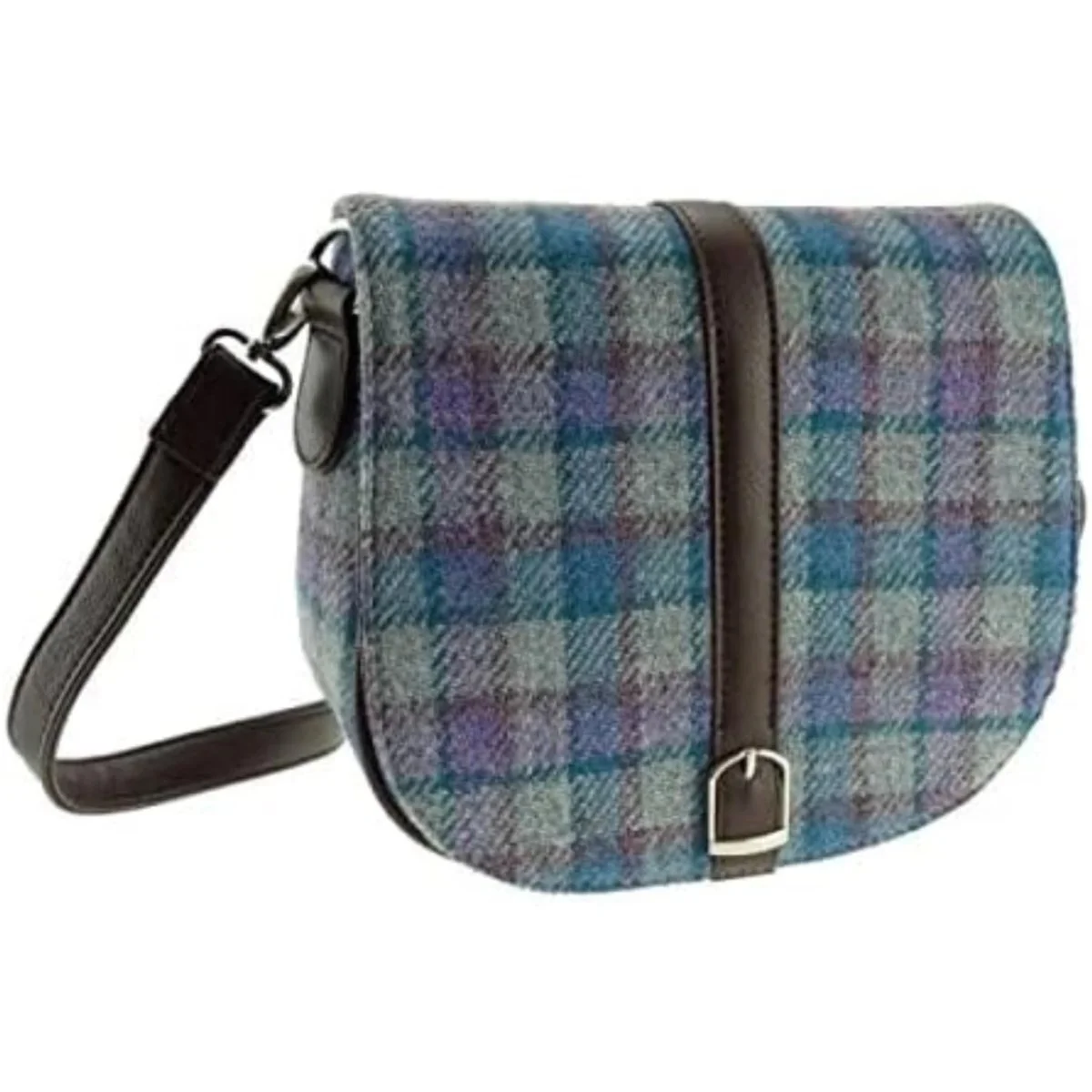 Harris Tweed Scottish Shoulder Bag with Adjustable Strap | Authentic Handwoven Wool Crossbody - Image 12 | Caelmoon