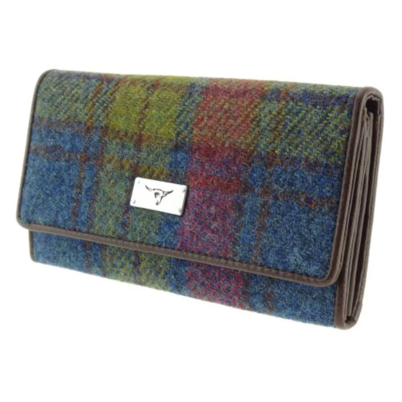 Harris Tweed Tartan Purse with ID Window – Zip Wallet with Card Slots & Coin Pouch - Image 4 | Caelmoon