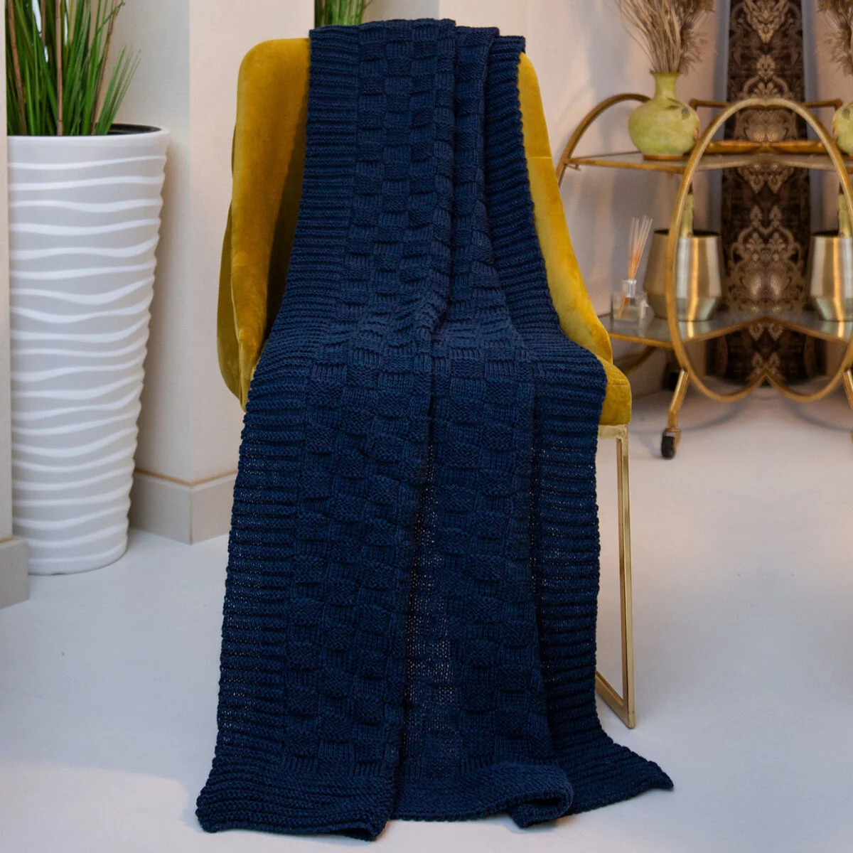 Irish Fisherman Aran Wool Throw Blanket – Basket Stitch Celtic Decor - Image 2 | Caelmoon