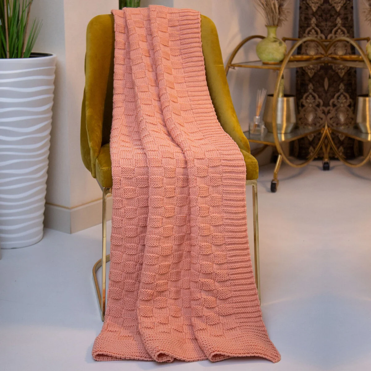 Irish Fisherman Aran Wool Throw Blanket – Basket Stitch Celtic Decor - Image 3 | Caelmoon