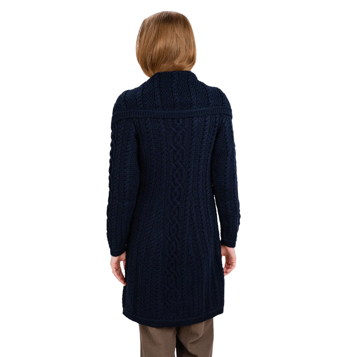 Irish Ladies 4 Button Collar Merino Wool Cable Knit Coat – Made in Ireland - Image 17 | Caelmoon