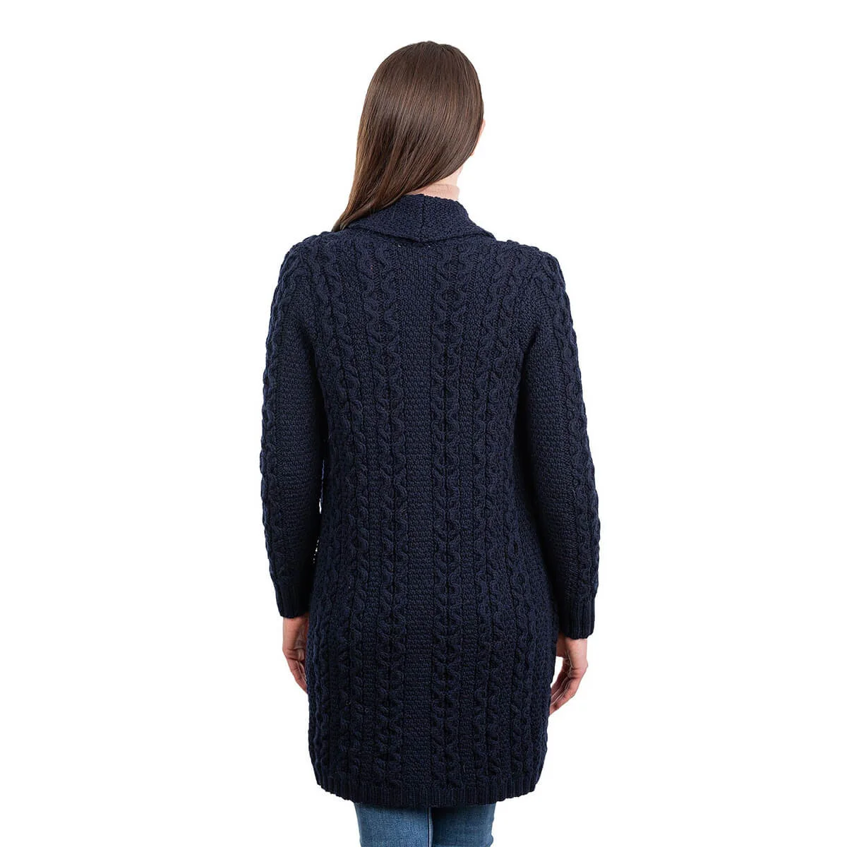 Ladies Open-Face Cardigan – 100% Merino Wool Irish Knit Sweater - Image 12 | Caelmoon