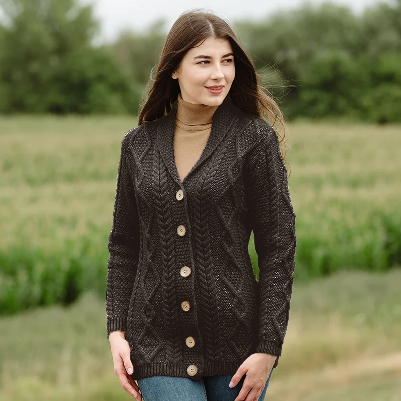 Ladies Shawl Collar Cardigan – Cozy Knit Sweater for Fall & Winter Wardrobe | Caelmoon