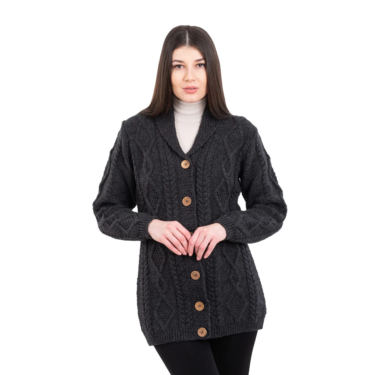 Ladies Shawl Collar Cardigan – Cozy Knit Sweater for Fall & Winter Wardrobe - Image 3 | Caelmoon