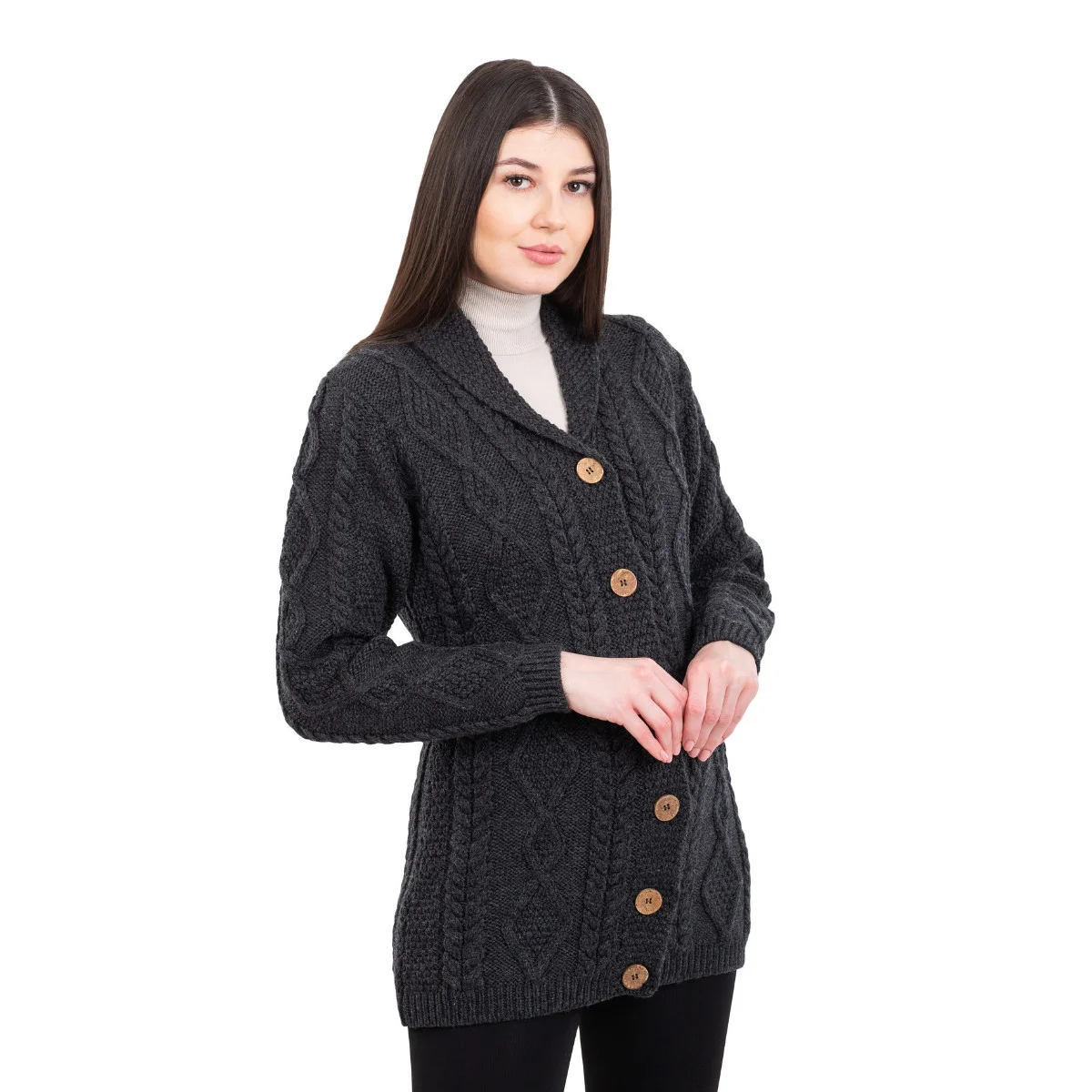 Ladies Shawl Collar Cardigan – Cozy Knit Sweater for Fall & Winter Wardrobe - Image 4 | Caelmoon