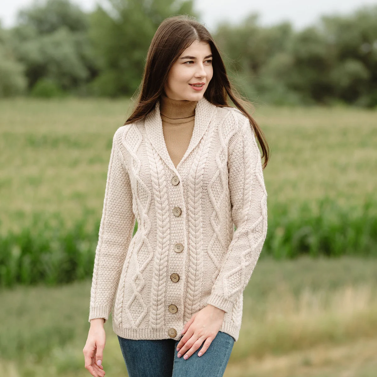 Ladies Shawl Collar Cardigan – Cozy Knit Sweater for Fall & Winter Wardrobe - Image 11 | Caelmoon