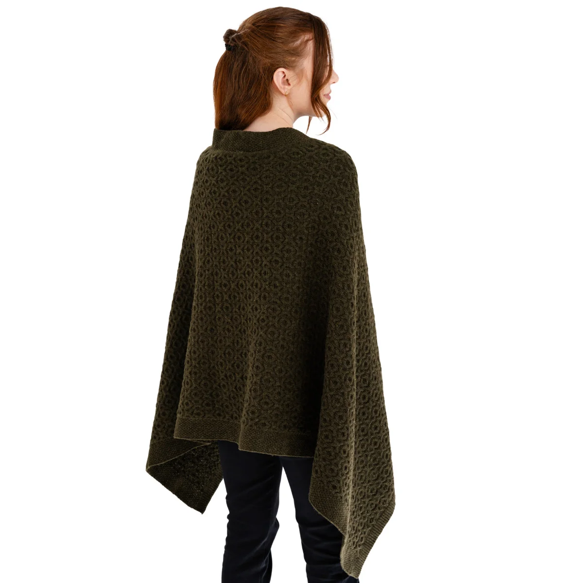 Luxurious Knit Lambswool Poncho – Classic Wool Blend Shawl Wrap - Image 8 | Caelmoon