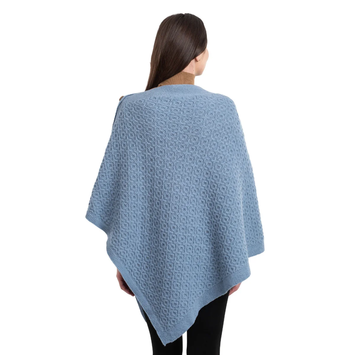 Luxurious Knit Lambswool Poncho – Classic Wool Blend Shawl Wrap - Image 12 | Caelmoon
