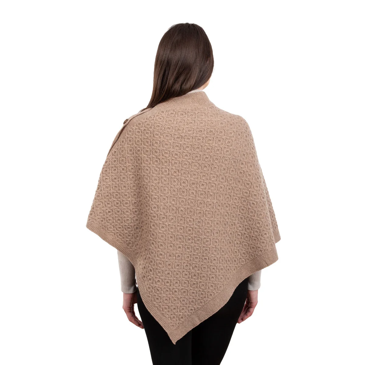 Luxurious Knit Lambswool Poncho – Classic Wool Blend Shawl Wrap - Image 15 | Caelmoon