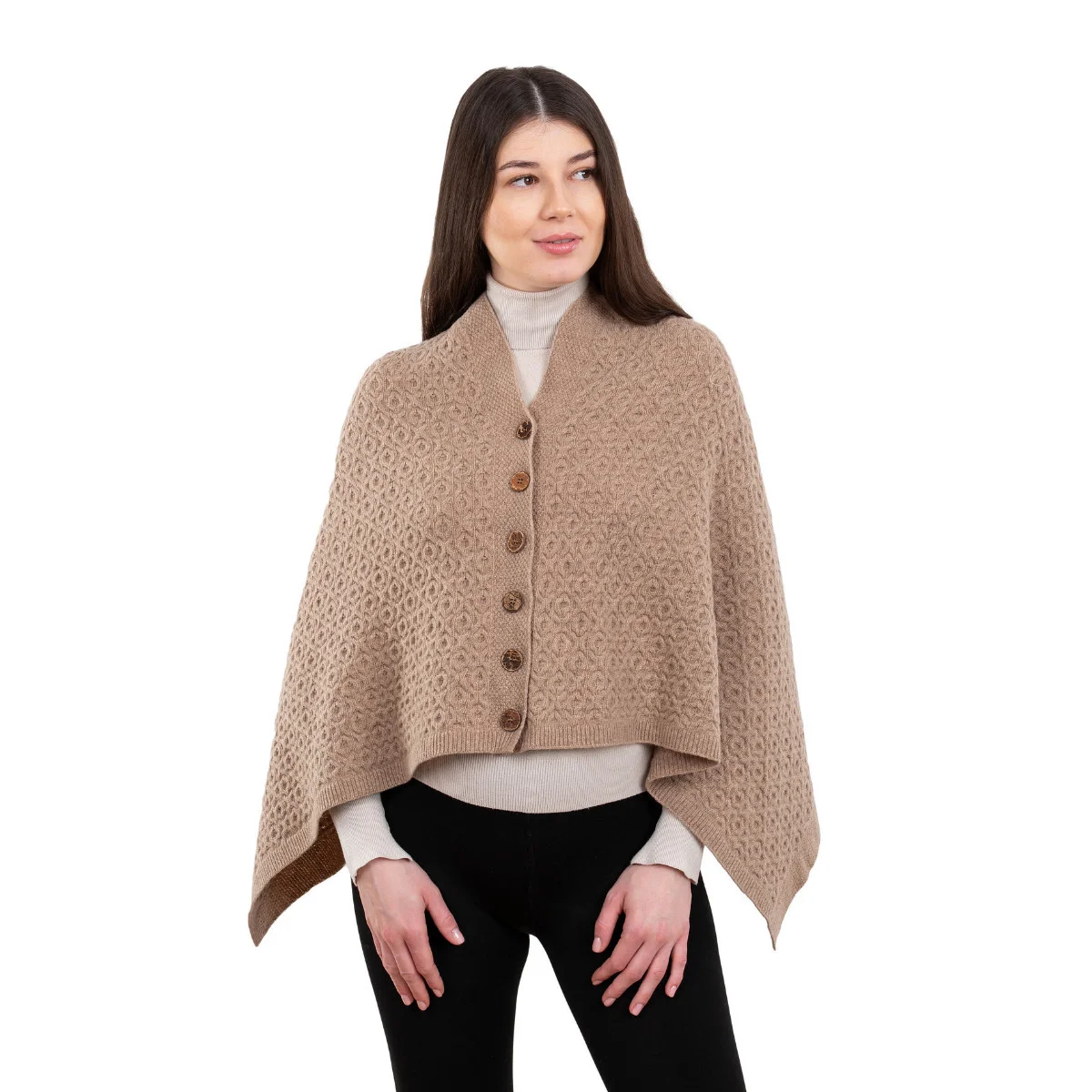 Luxurious Knit Lambswool Poncho – Classic Wool Blend Shawl Wrap - Image 13 | Caelmoon