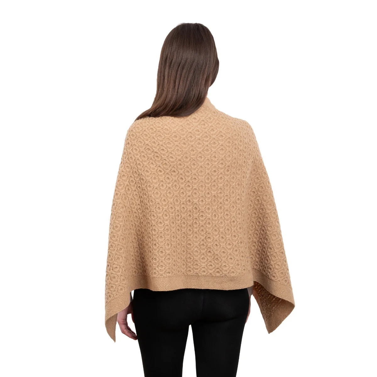 Luxurious Knit Lambswool Poncho – Classic Wool Blend Shawl Wrap - Image 18 | Caelmoon