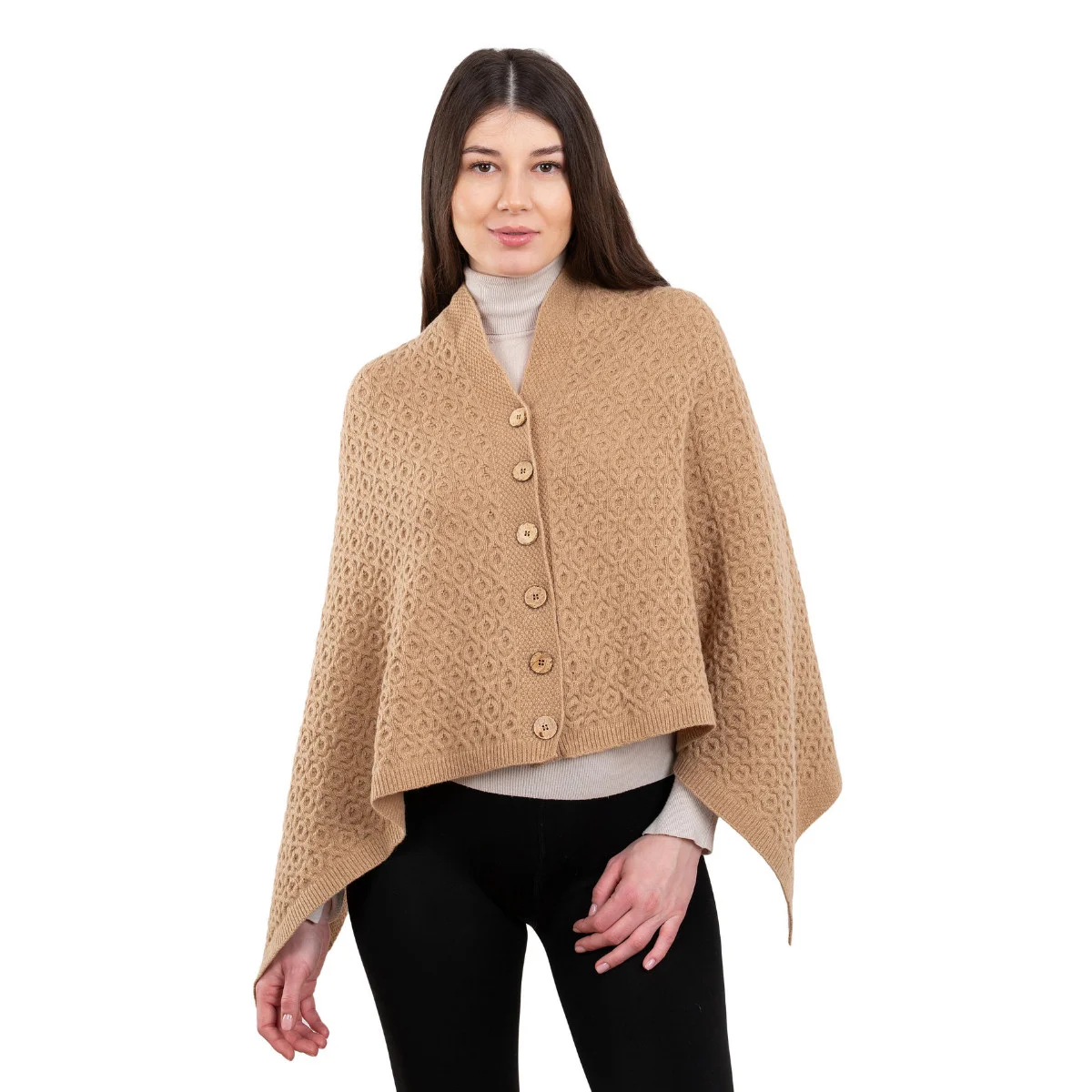 Luxurious Knit Lambswool Poncho – Classic Wool Blend Shawl Wrap - Image 16 | Caelmoon