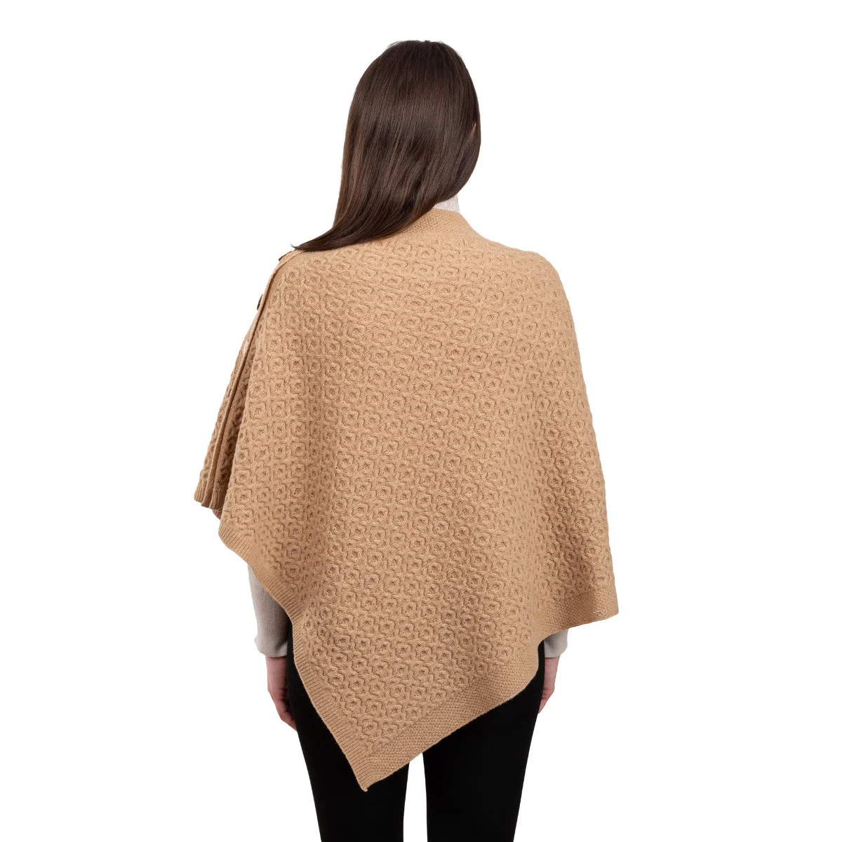 Luxurious Knit Lambswool Poncho – Classic Wool Blend Shawl Wrap - Image 19 | Caelmoon