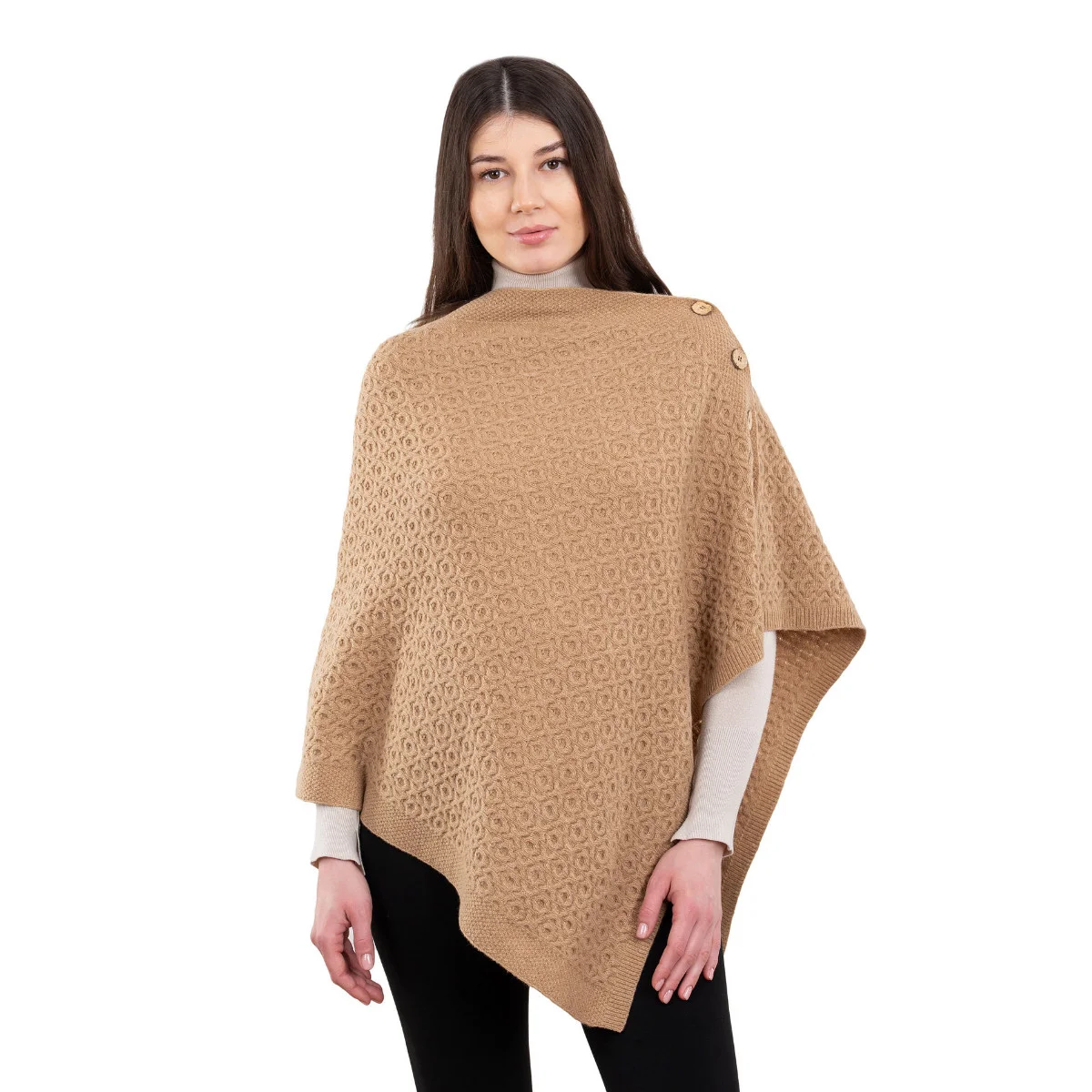 Luxurious Knit Lambswool Poncho – Classic Wool Blend Shawl Wrap - Image 17 | Caelmoon