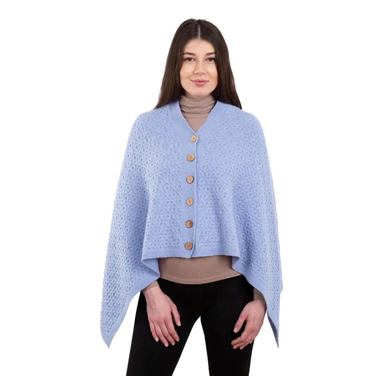 Luxurious Knit Lambswool Poncho – Classic Wool Blend Shawl Wrap - Image 23 | Caelmoon