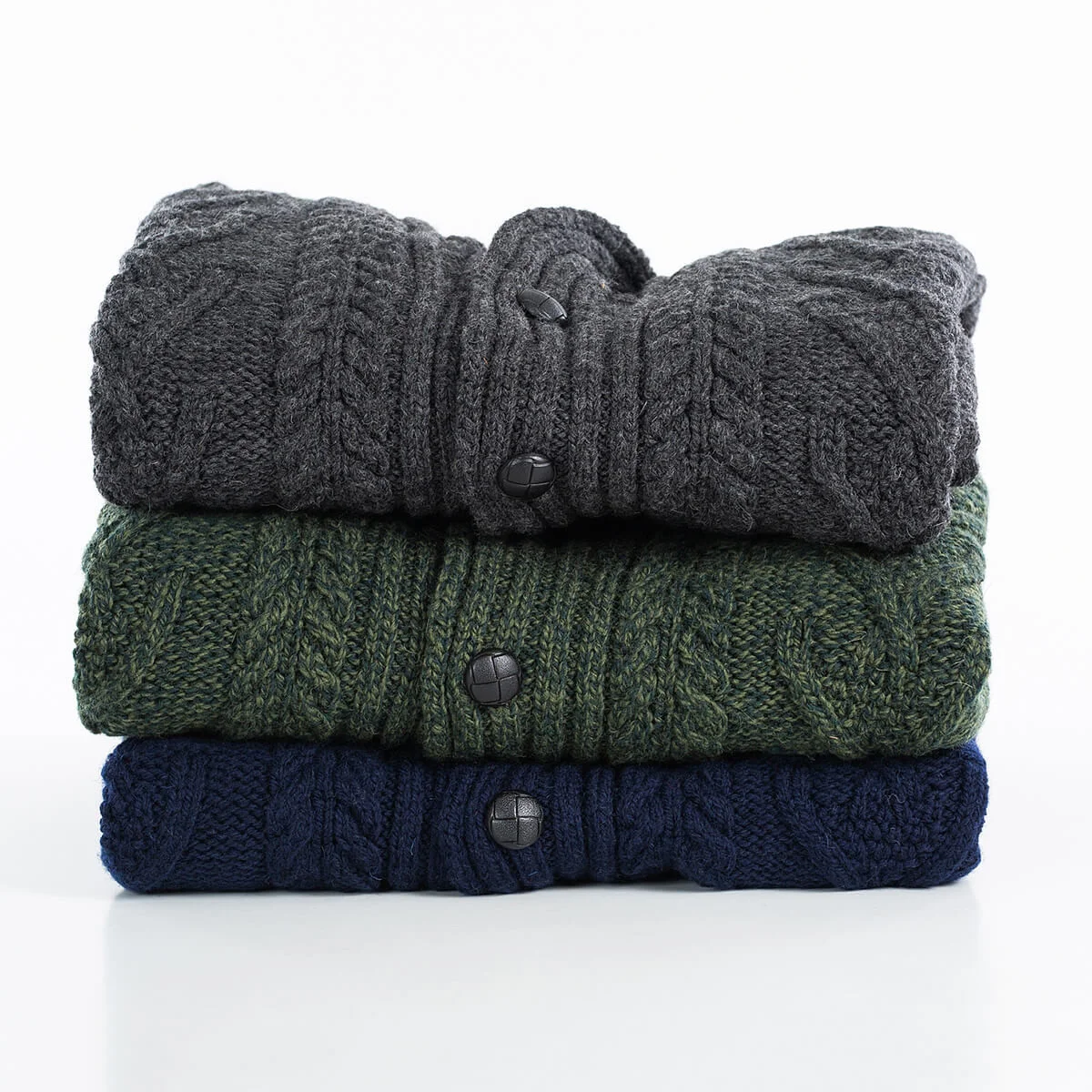 Men’s Aran Cable Shawl Collar Cardigan – 100% Merino Wool Irish Knit - Image 21 | Caelmoon