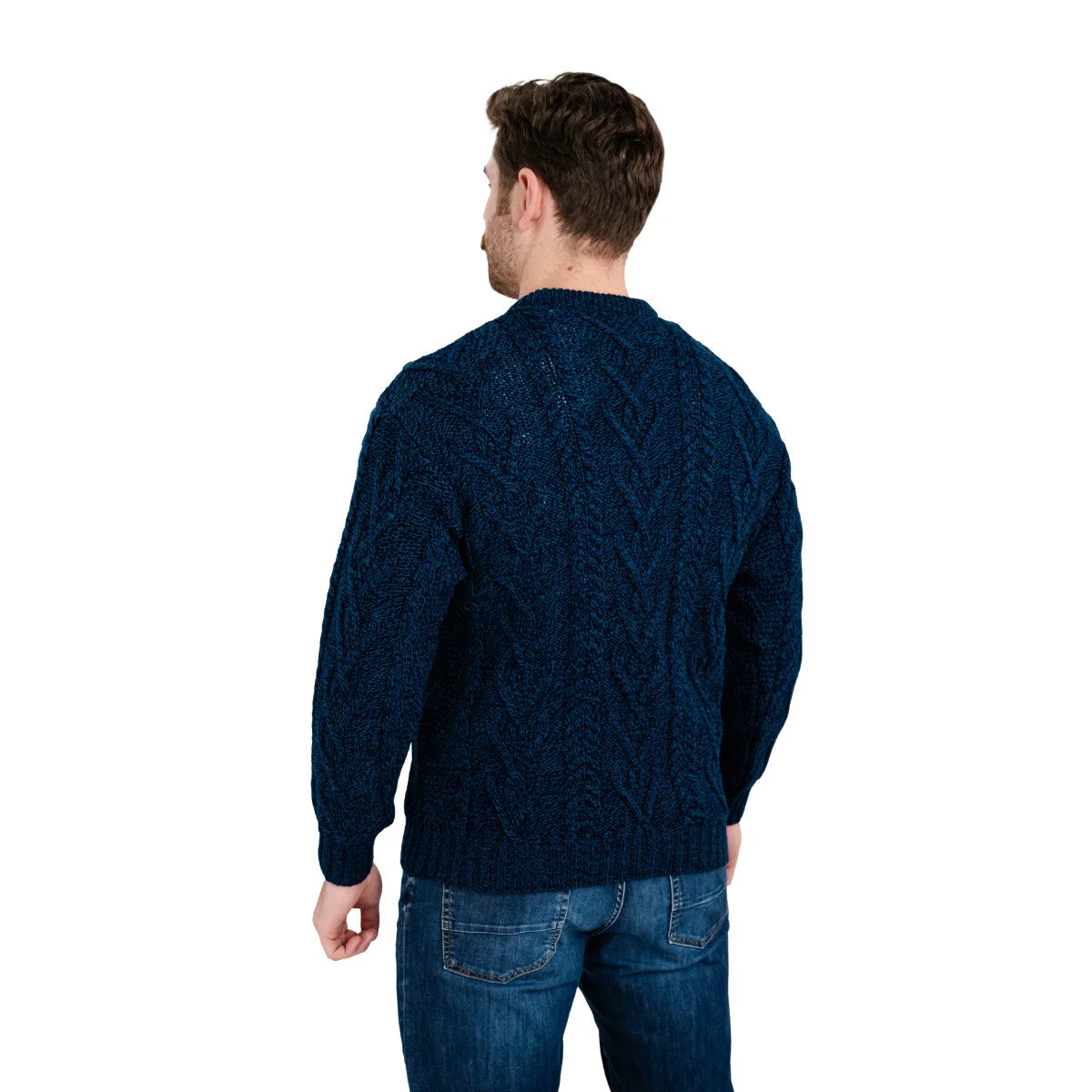 Men’s Merino Wool Aran Sweater – Classic Irish Cable Knit Crew Neck Jumper - Image 21 | Caelmoon