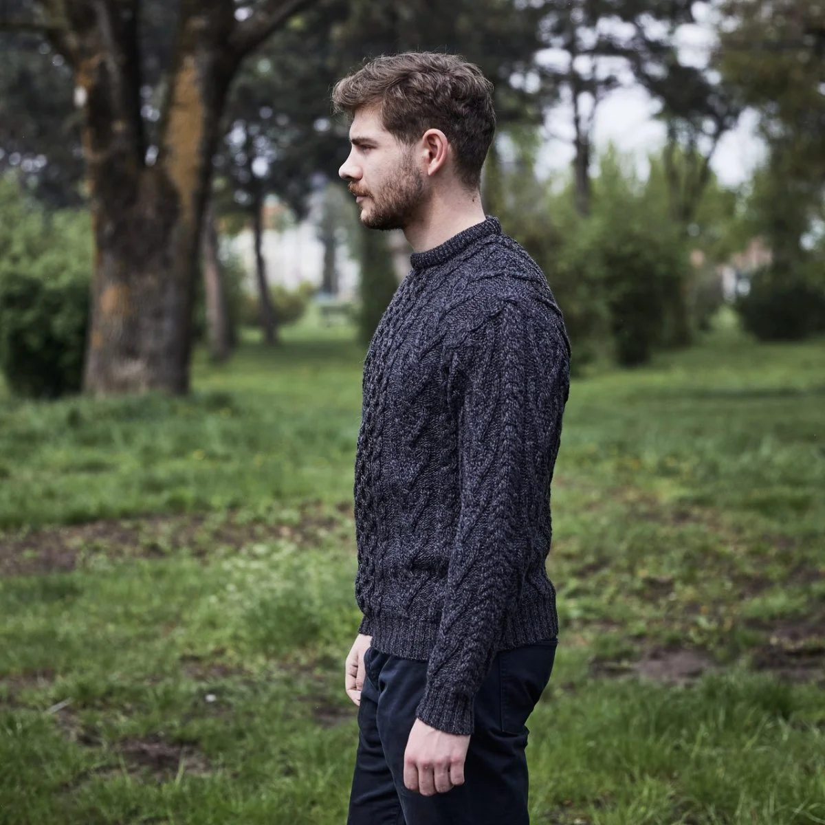 Men’s Merino Wool Aran Sweater – Classic Irish Cable Knit Crew Neck Jumper - Image 23 | Caelmoon