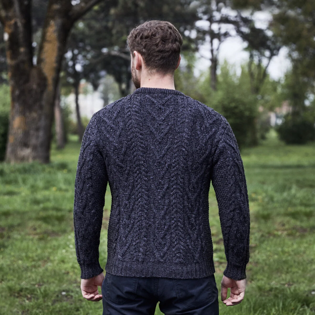 Men’s Merino Wool Aran Sweater – Classic Irish Cable Knit Crew Neck Jumper - Image 24 | Caelmoon