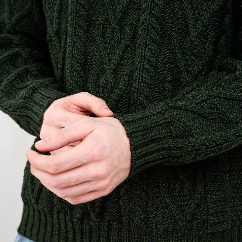 Men’s Merino Wool Shawl Collar Sweater – Single Button Irish Knit - Image 24 | Caelmoon