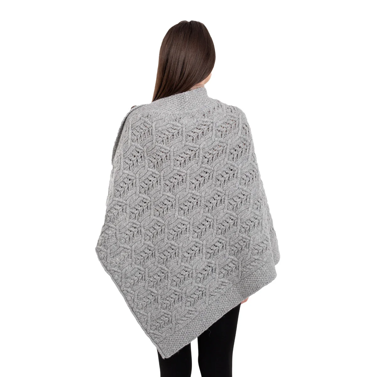 Merino Wool Ladies’ Poncho with Buttons – 100% Irish Merino Knit - Image 5 | Caelmoon