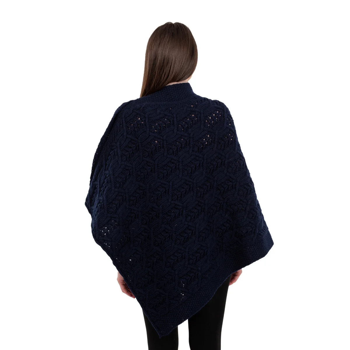 Merino Wool Ladies’ Poncho with Buttons – 100% Irish Merino Knit - Image 7 | Caelmoon