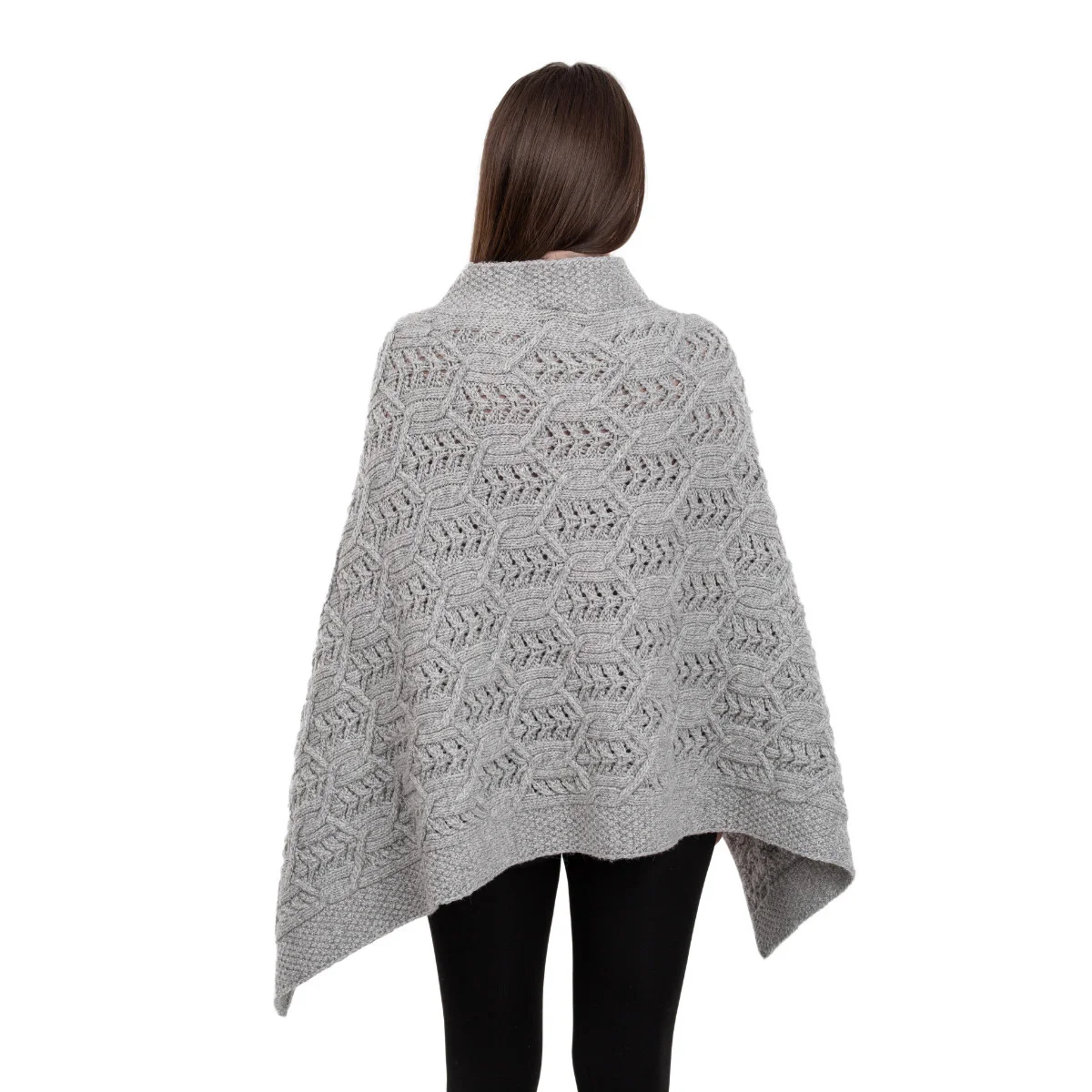 Merino Wool Ladies’ Poncho with Buttons – 100% Irish Merino Knit - Image 8 | Caelmoon