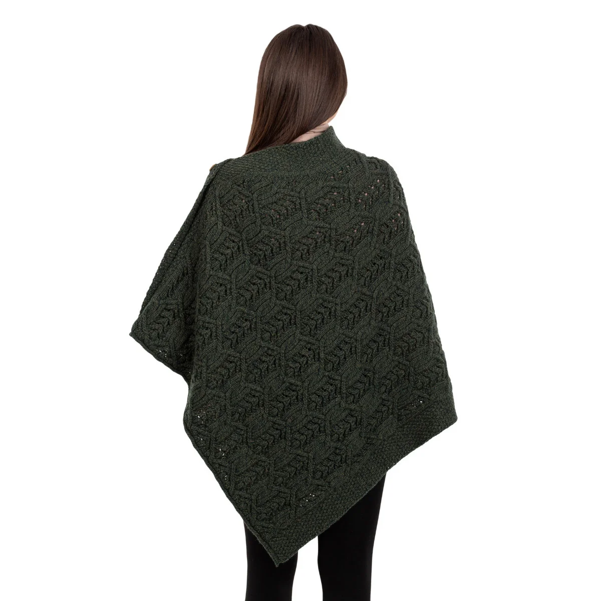 Merino Wool Ladies’ Poncho with Buttons – 100% Irish Merino Knit - Image 11 | Caelmoon