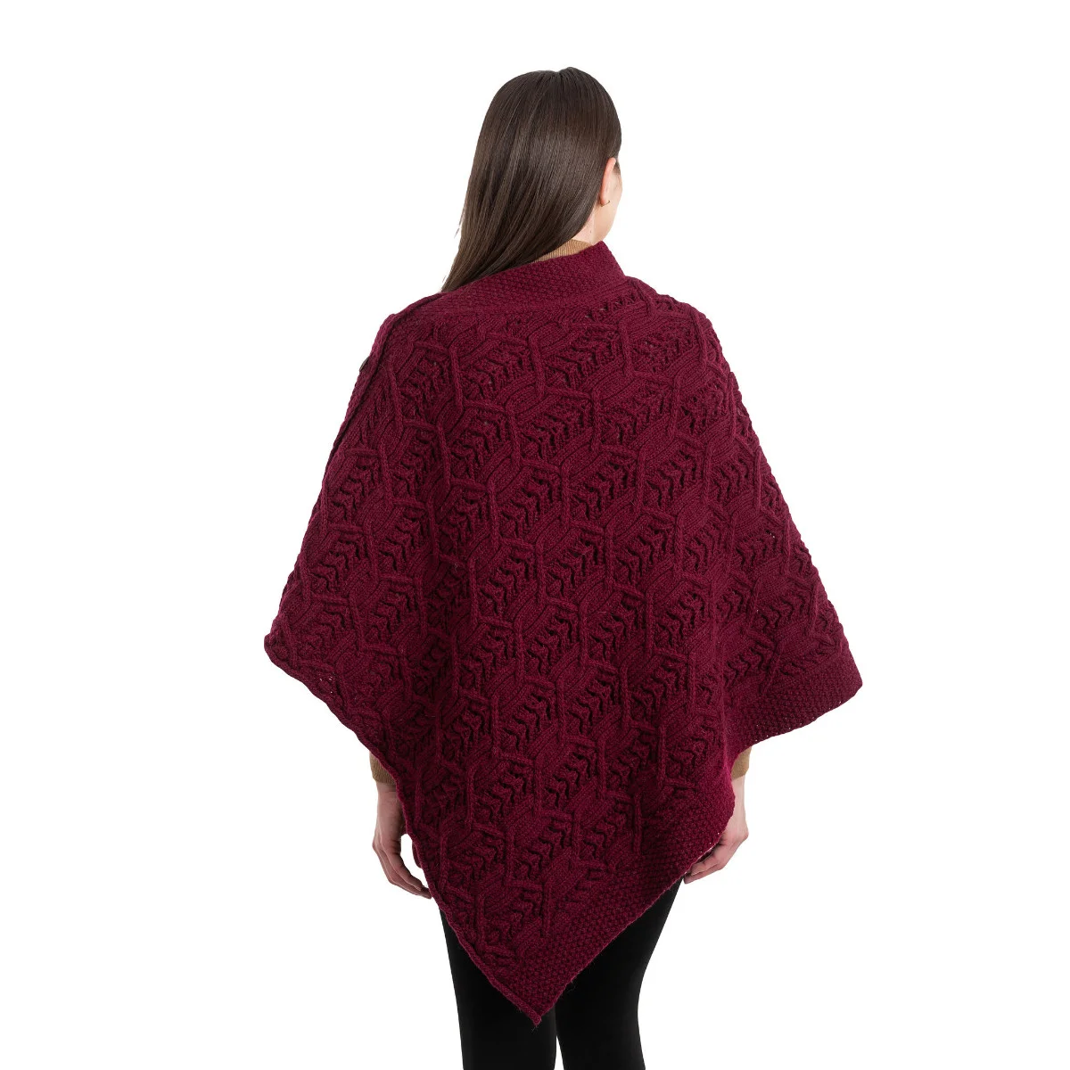 Merino Wool Ladies’ Poncho with Buttons – 100% Irish Merino Knit - Image 12 | Caelmoon