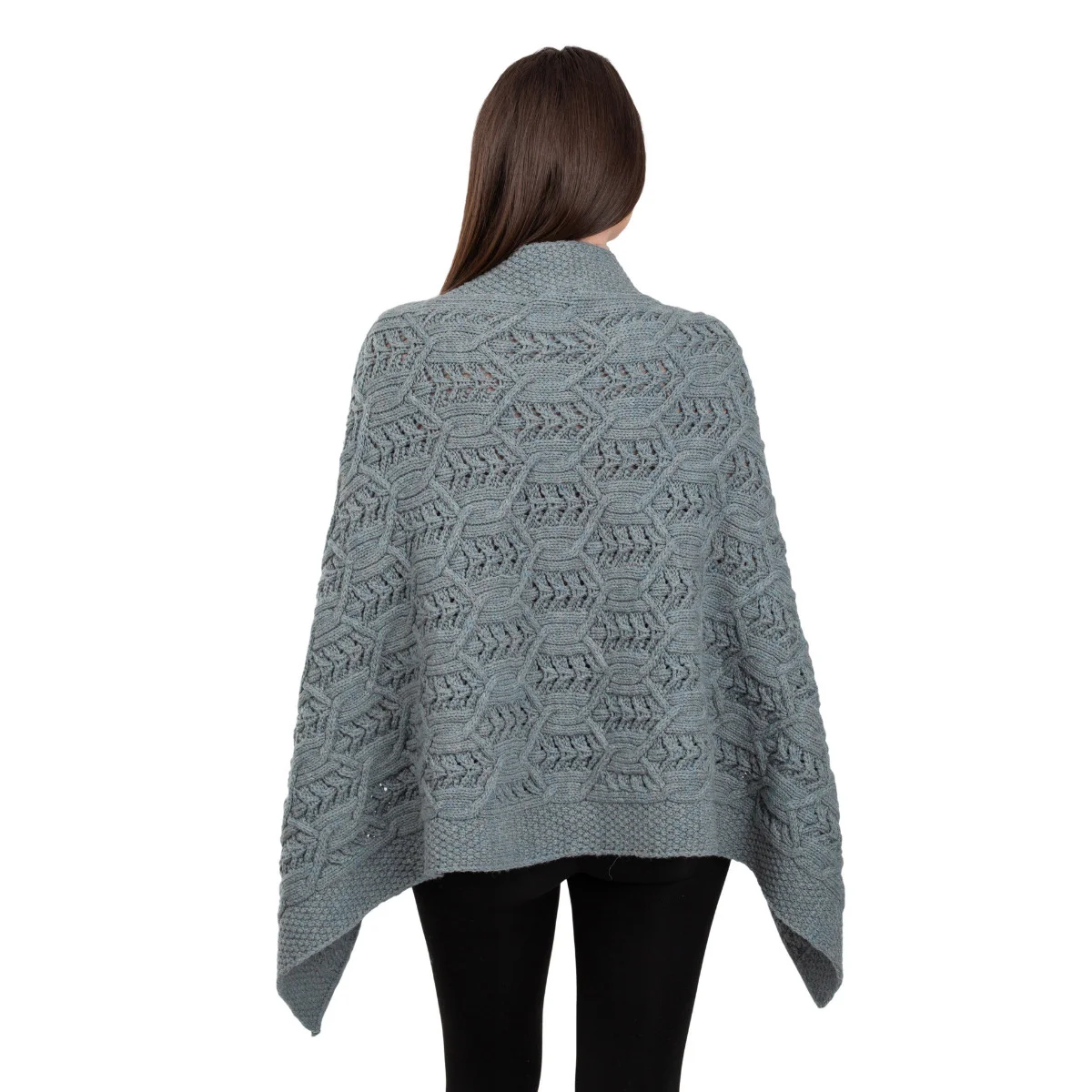 Merino Wool Ladies’ Poncho with Buttons – 100% Irish Merino Knit - Image 17 | Caelmoon