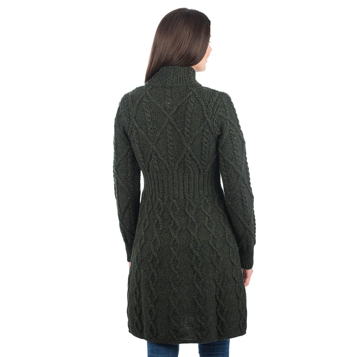 SAOL Aran Cable Signature Coat – 100% Merino Wool Irish Knitwear - Image 10 | Caelmoon
