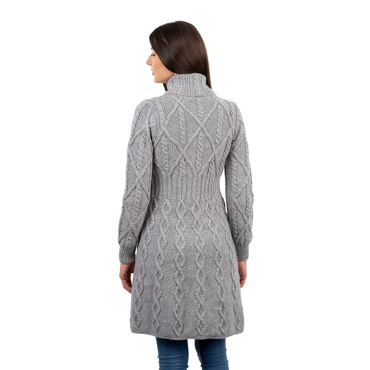 SAOL Aran Cable Signature Coat – 100% Merino Wool Irish Knitwear - Image 15 | Caelmoon